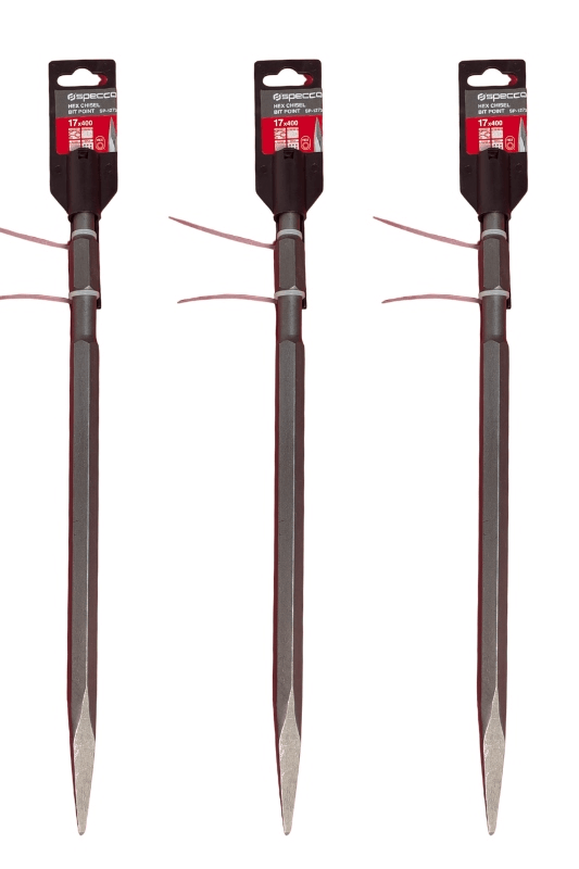 Hex Chisel Bit Point 17*400 Pack of 3