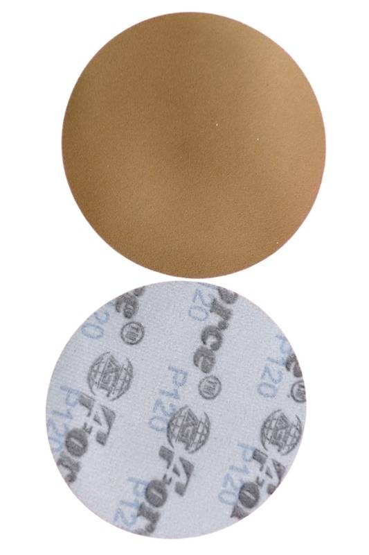 5 Inch No Holes Gold 120 Grit Velcro Disc Pack of 100