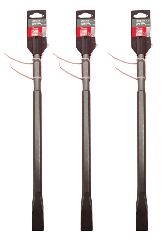 Hex Chisel Bit Flat 17*400*25 Pack of 3