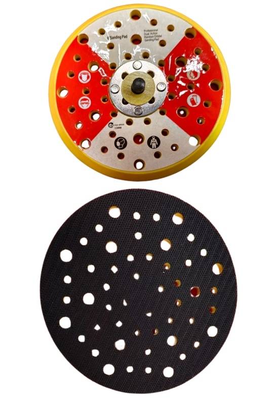 6 Inch 52 Holes Pneumatic Velcro Backup Pad Pack of 5