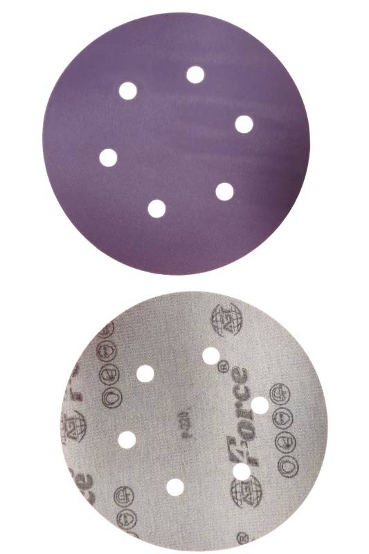 6 Inch 6 Holes Ceramic Purple Film Velcro Disc 220 Grit Pack of 100