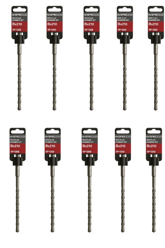 SDS Plus Hammer Bit 8*210mm Pack of 10