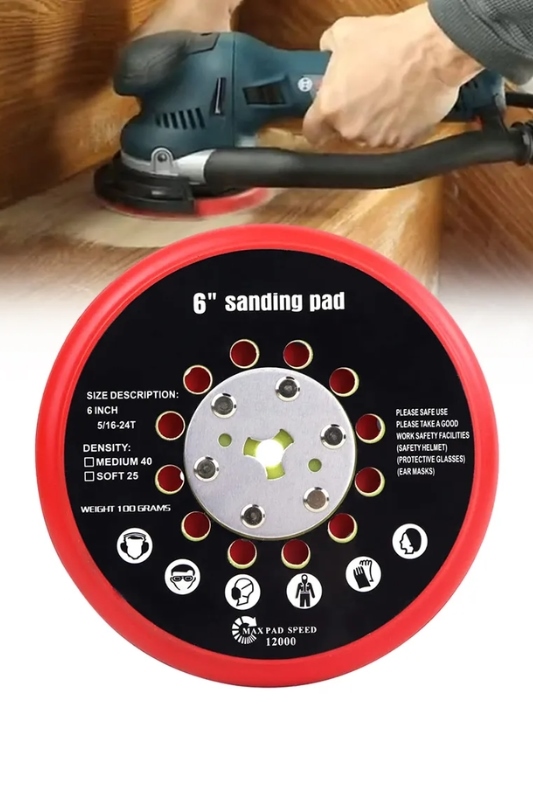 72 Hole 6 Inch 150mm Electrical Universal Backing Pad