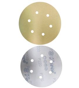 220 Grit Gold Sanding Velcro Disc 6 Inch 6 Holes Pack of 100