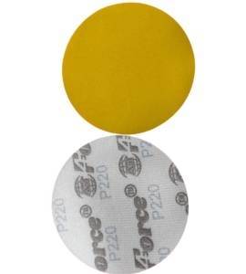 5 Inch No Holes Yellow 220 Grit Velcro Disc Pack of 100