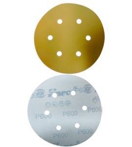 600 Grit Gold Sanding Velcro Disc 6 Inch 6 Holes Pack of 100