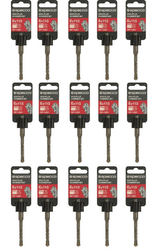SDS Plus Hammer Bit 6*110mm Pack of 15
