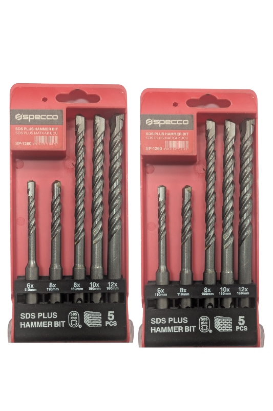 SDS Plus Hammer Bit Set 5 Pcs Pack of 2