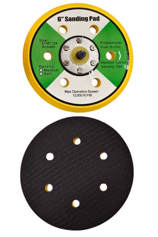 6 Inch 6 holes Pneumatic Velcro Backup Pad Pack Of 5