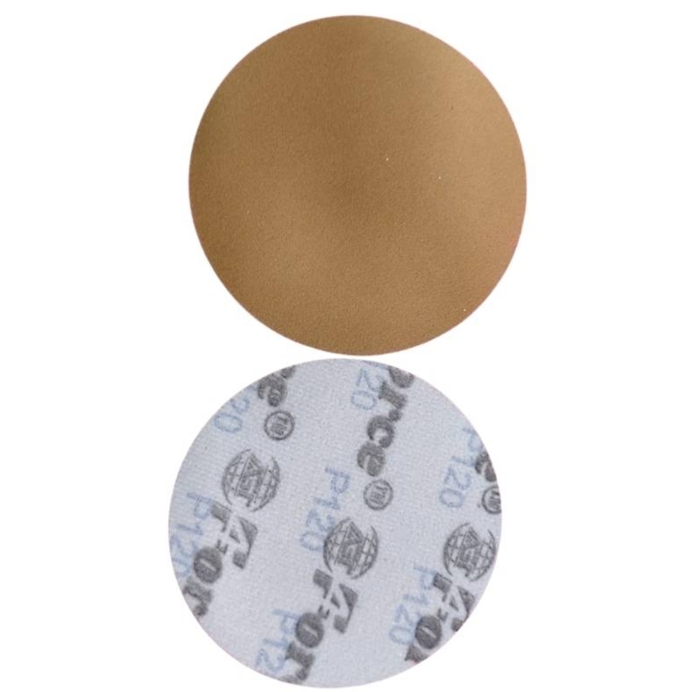 5 Inch No Holes Gold 120 Grit Velcro Disc Pack of 100