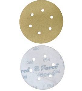 6 Inch 6 Holes 60 Grit Gold Sanding Velcro Disc Pack of 100