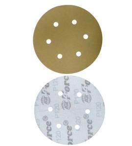 6 Inch 6 Holes 120 Grit Gold Sanding Velcro Disc Pack of 100