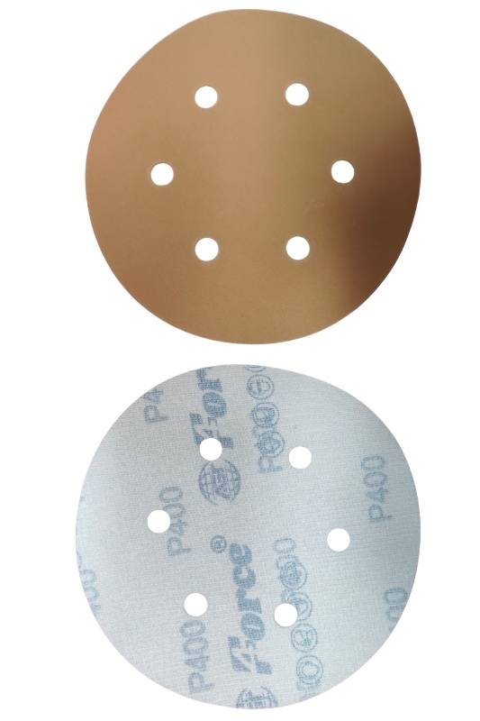 400 Grit 6 Inch 6 Holes Gold Sanding Velcro Disc Pack of 100