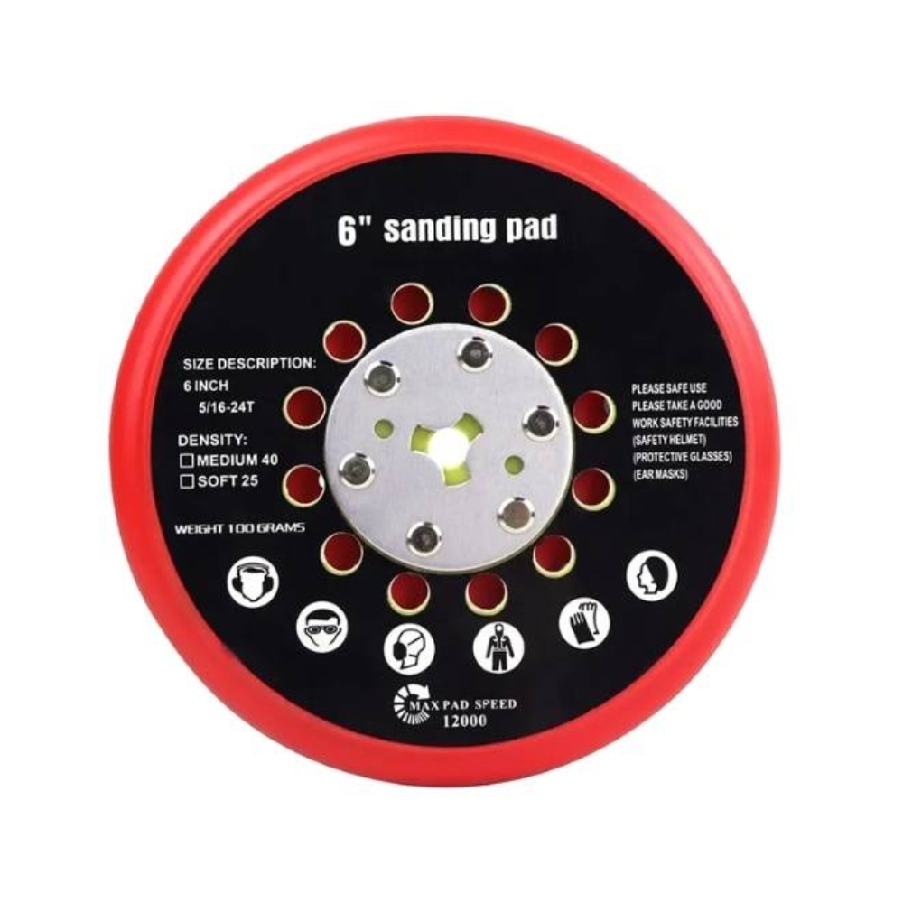 72 Hole 6 Inch 150mm Electrical Universal Backing Pad