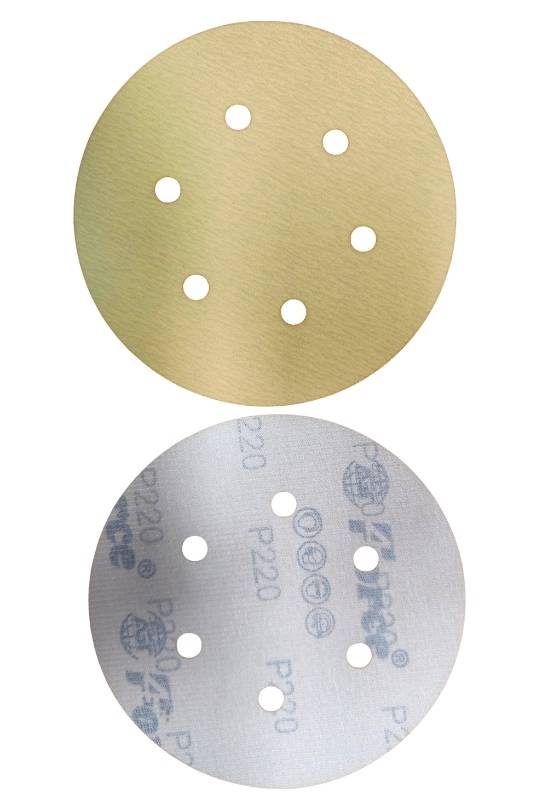 220 Grit Gold Sanding Velcro Disc 6 Inch 6 Holes Pack of 100