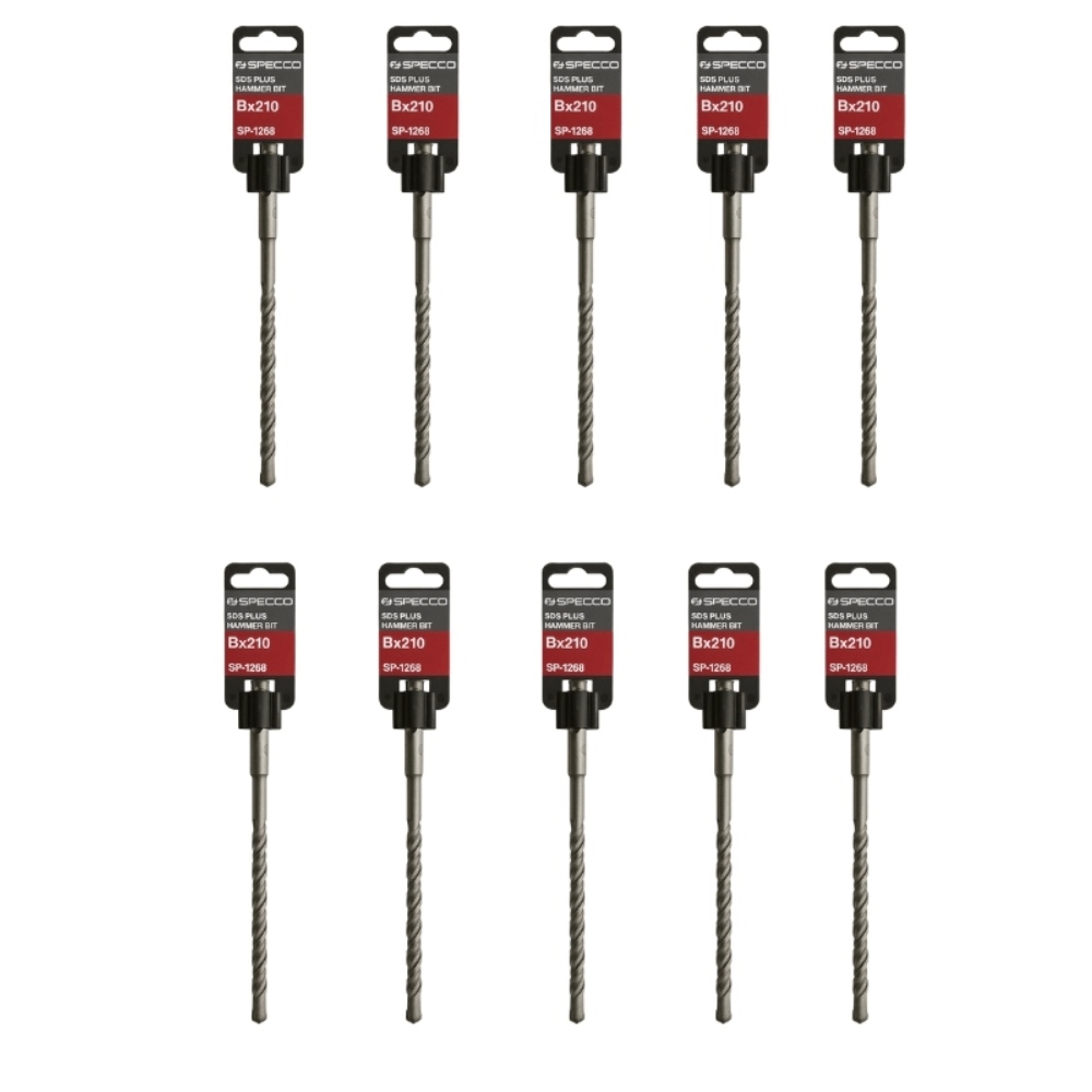 SDS Plus Hammer Bit 8*210mm Pack of 10