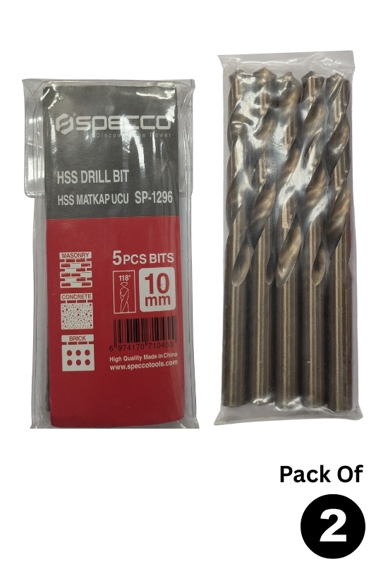 10mm 5Pcs HSS DRILL BIT SET Pack of 2