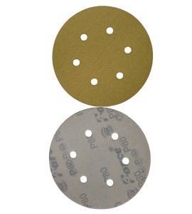 6 Inch 6 Holes 80 Grit Gold Sanding Velcro Disc Pack of 100