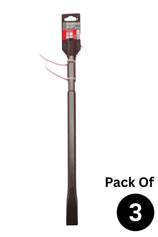 Hex Chisel Bit Flat 17*400*25 Pack of 3