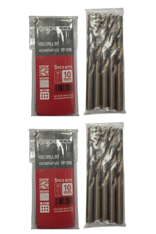 10mm 5Pcs HSS DRILL BIT SET Pack of 2