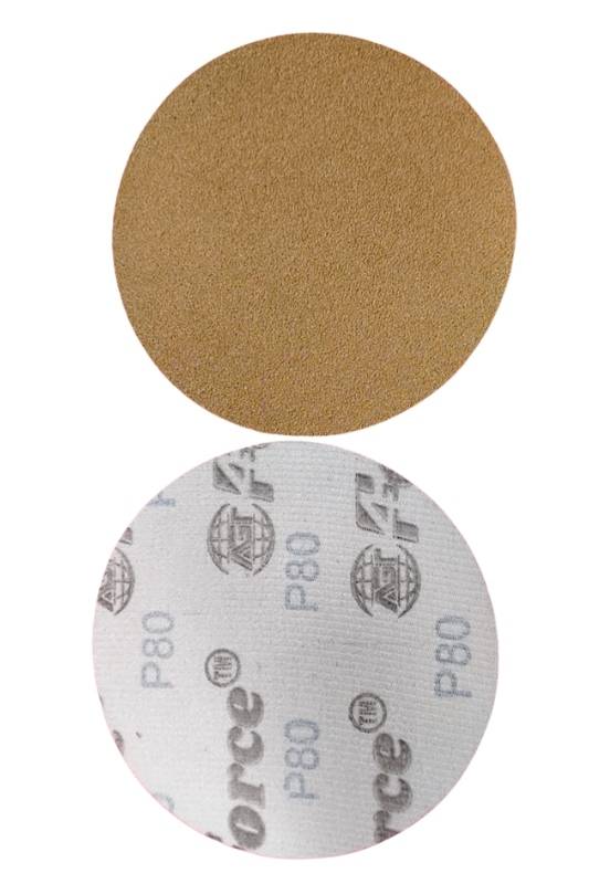 5 Inch No Holes Gold 80 Grit Velcro Disc Pack of 100