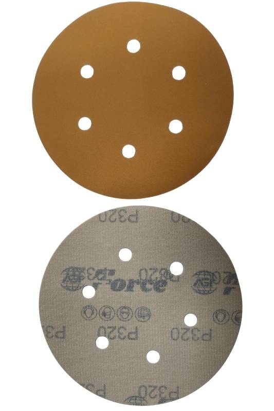 320 Grit Gold Sanding Velcro Disc 6 Inch 6 Holes Pack of 100