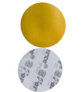 5 Inch No Holes Yellow 120 Grit Velcro Disc Pack of 100