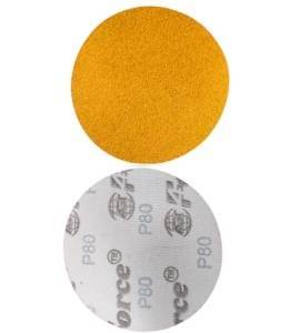 5 Inch No Holes Yellow 80 Grit Velcro Disc Pack of 100