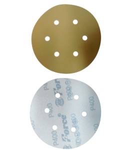 400 Grit 6 Inch 6 Holes Gold Sanding Velcro Disc Pack of 100