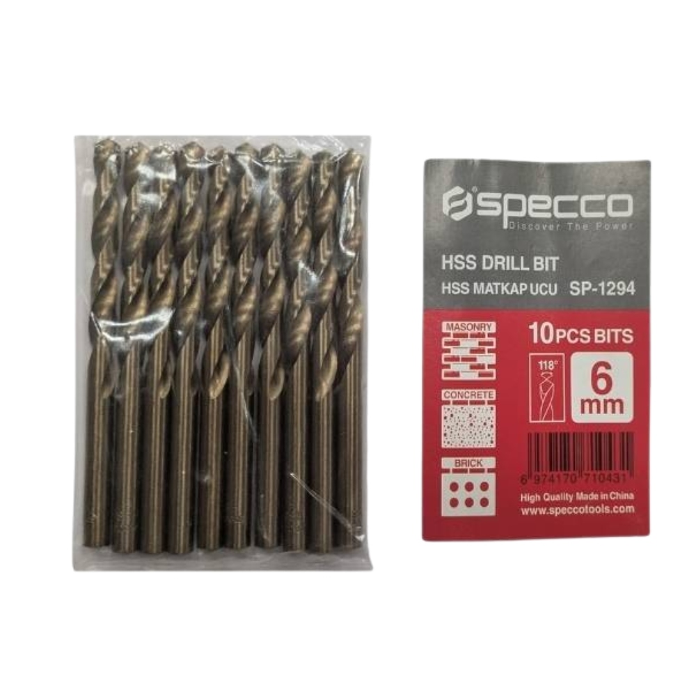 6mm 10Pcs HSS DRILL BIT SET Pack of 3