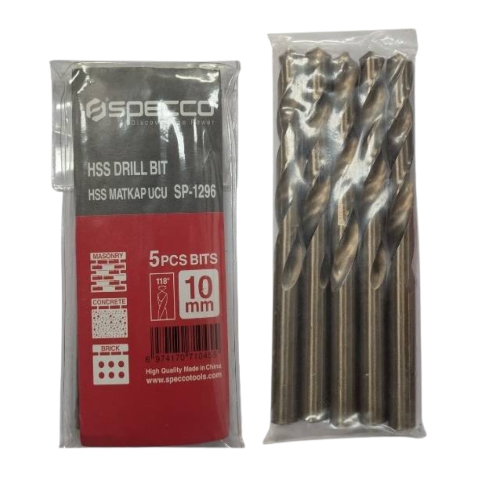 Specco 10mm 5Pcs HSS DRILL BIT SET Pack of 2
