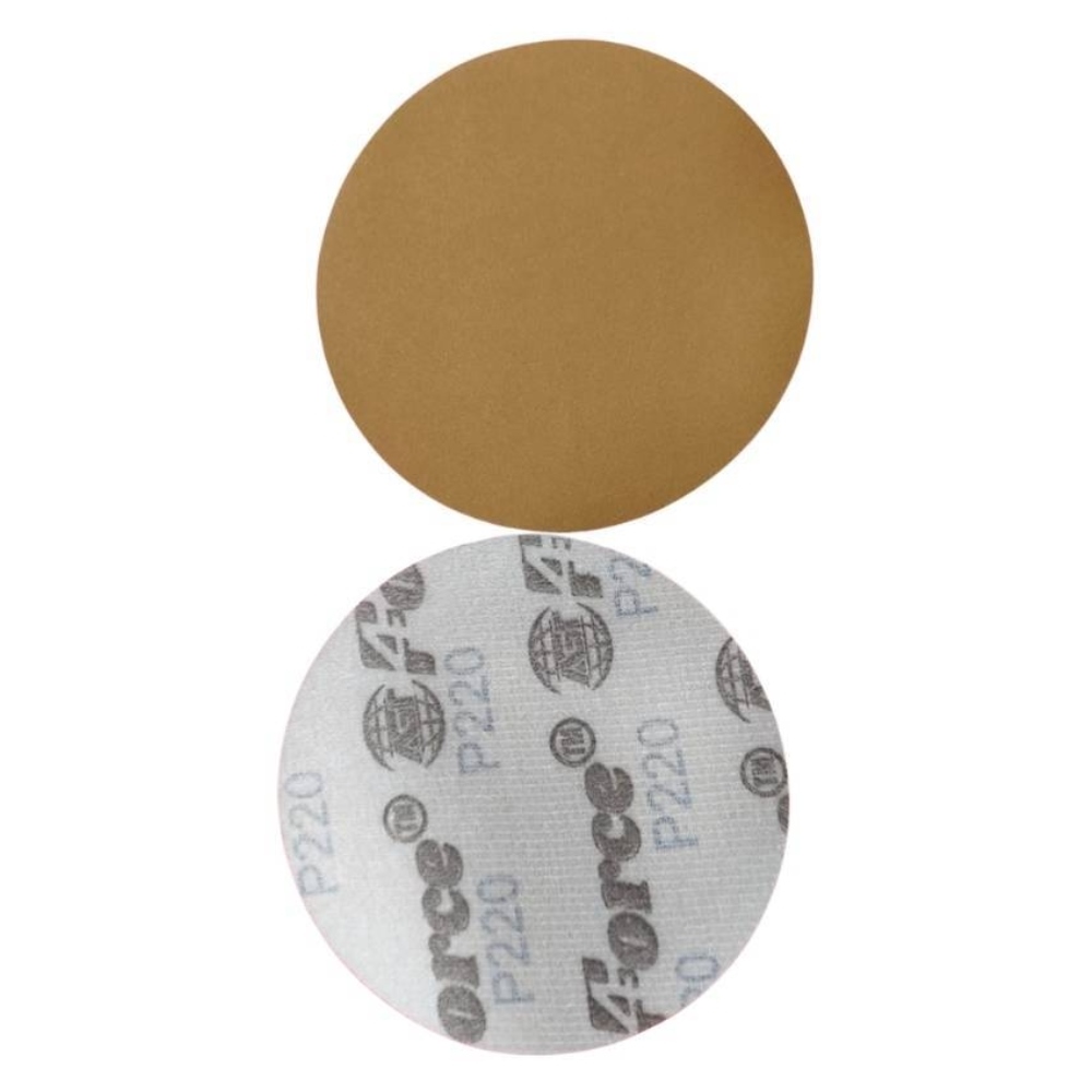 AGT Force 5 Inch No Holes Gold 220 Grit Velcro Disc Pack of 100