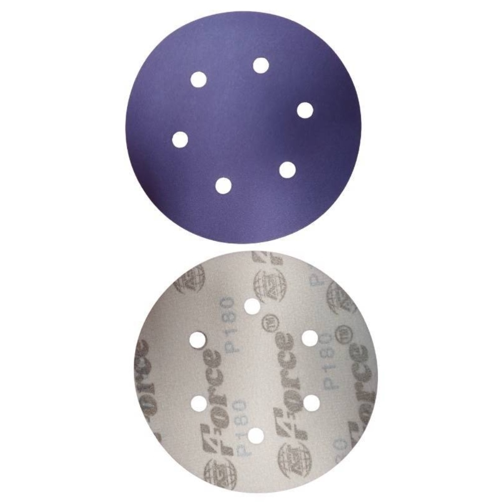 AGT Force 6 Inch 6 Holes Ceramic Purple Film Velcro Disc 180 Grit Pack of 100