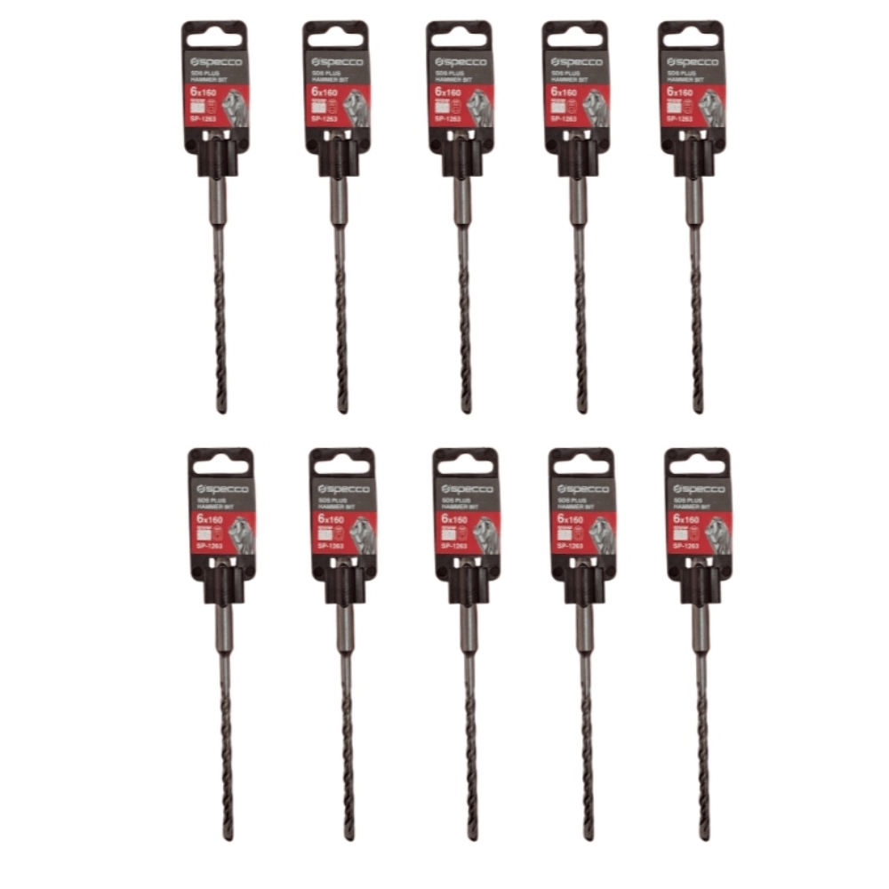 Specco SDS Plus Hammer Bit 6*160 Pack of 10