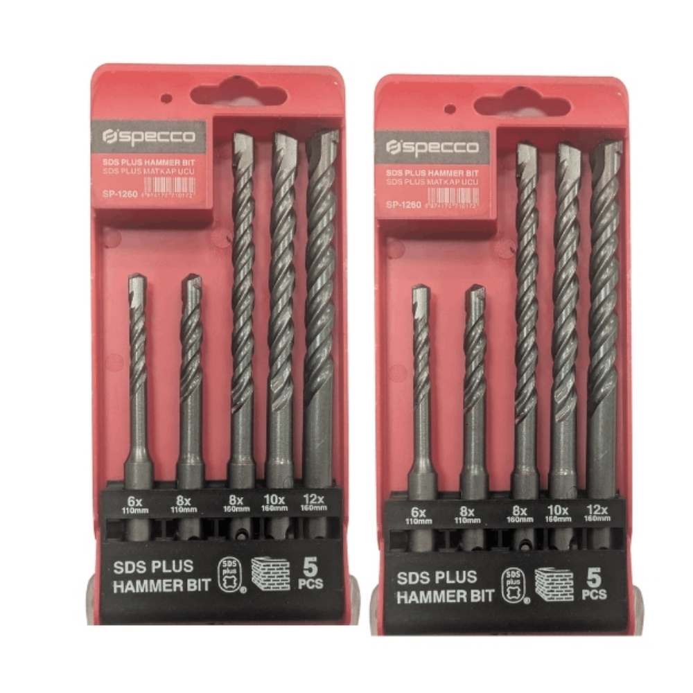 Specco SDS Plus Hammer Bit Set 5 Pcs Pack of 2
